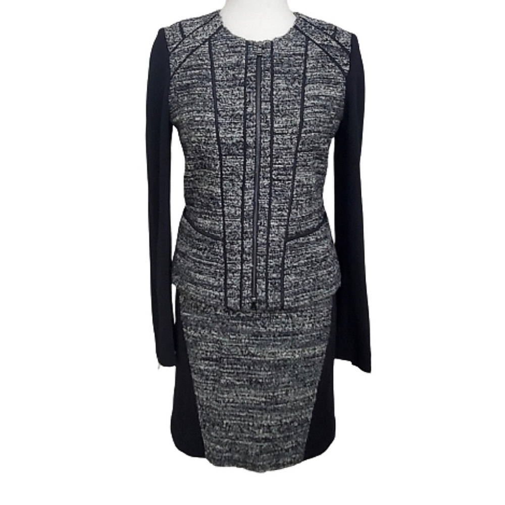 Ann Taylor Suit Set Boucle Tweed Wool Blend Jacket and Skirt Size 10